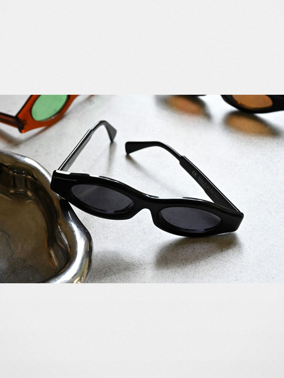 FUTURE UPDATE Sculptural Cat Eye Sunglasses in Black