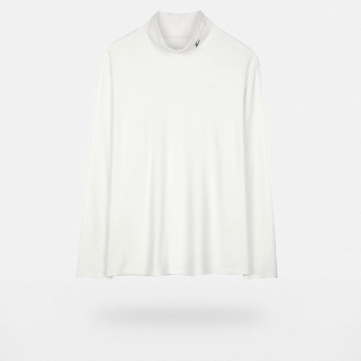 LOSTCTRL Embroidered Mock Neck Base Layer in White