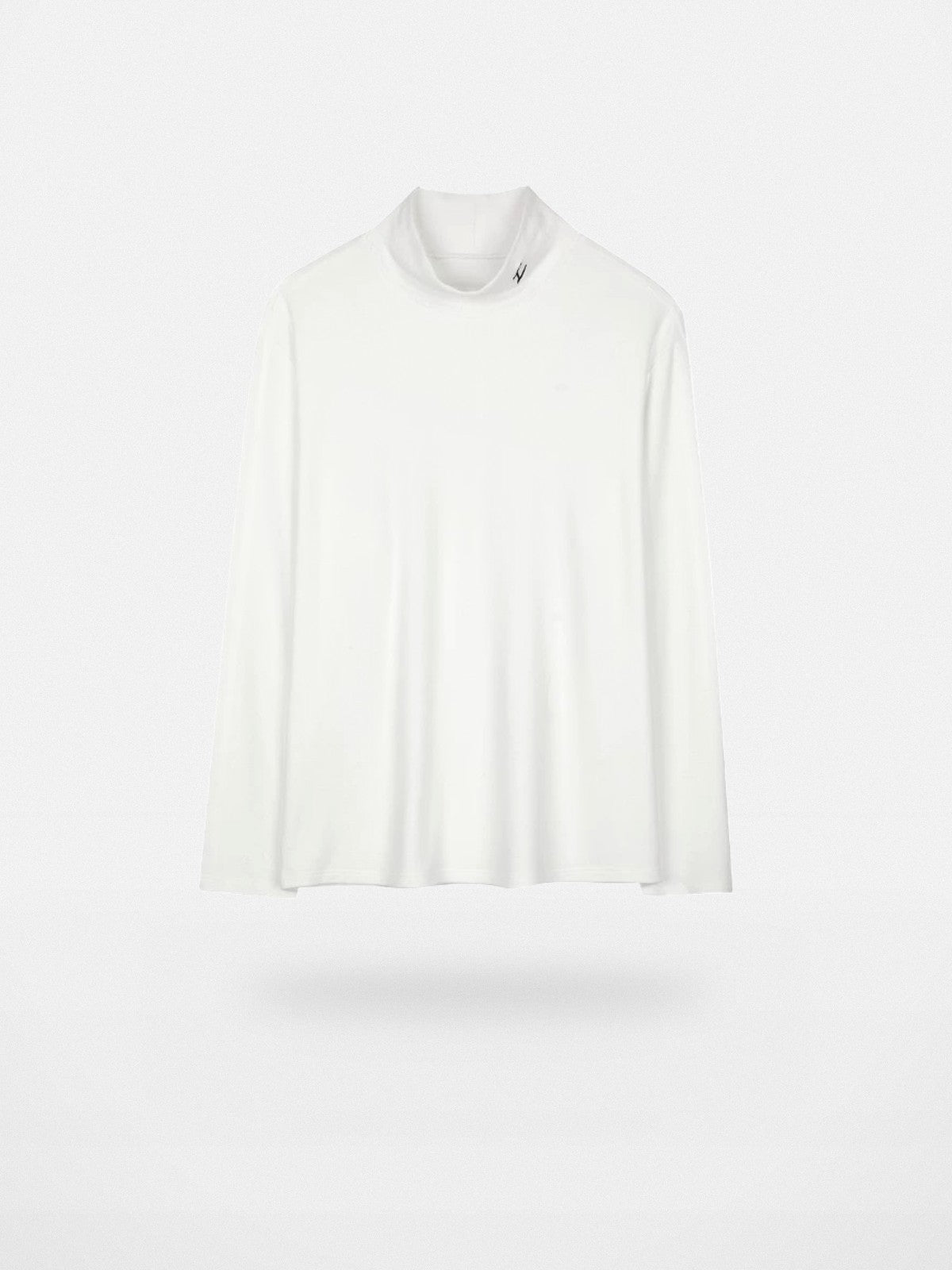 LOSTCTRL Embroidered Mock Neck Base Layer in White