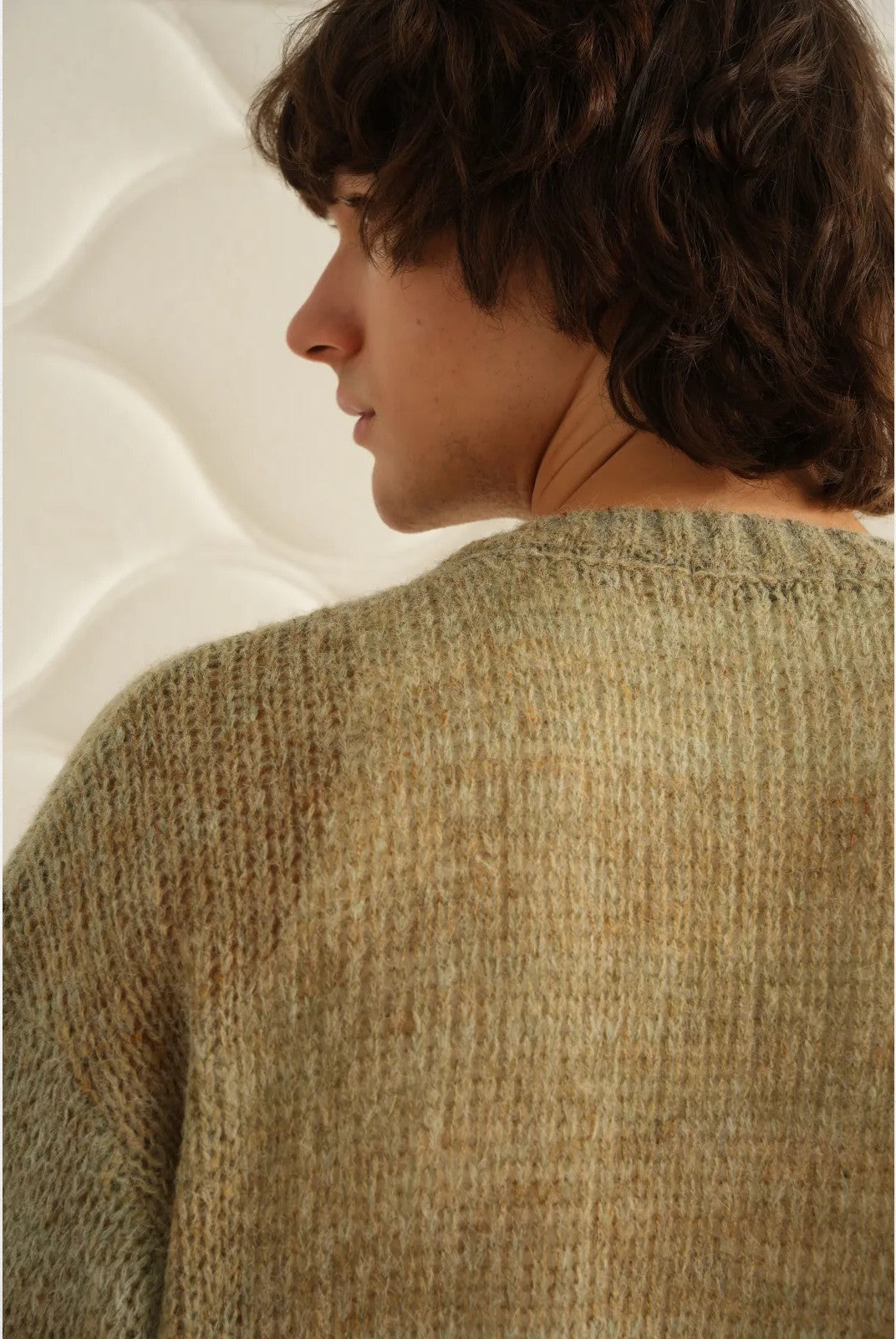 Retro 21 Gradient Wool Blend Crewneck Sweater in Green