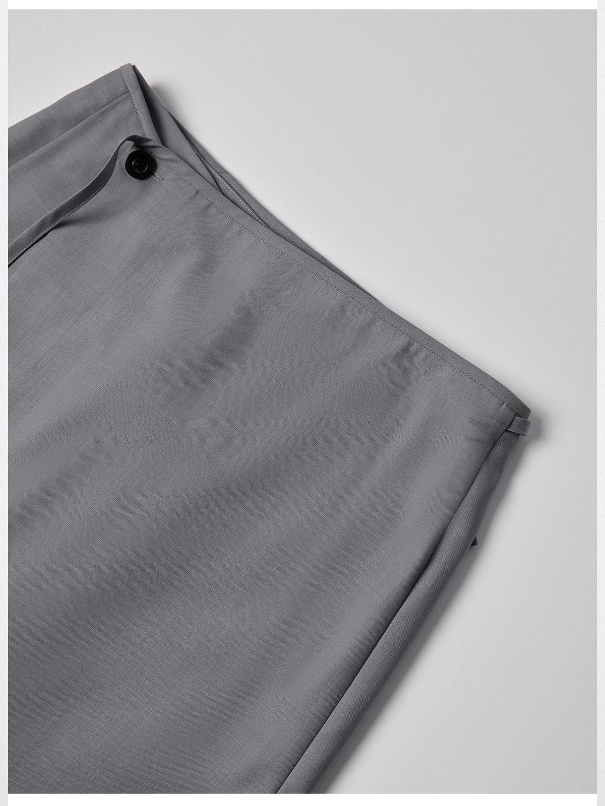 Randompiece Layered Wool Blend Wide Leg Trousers in Gray - Detail