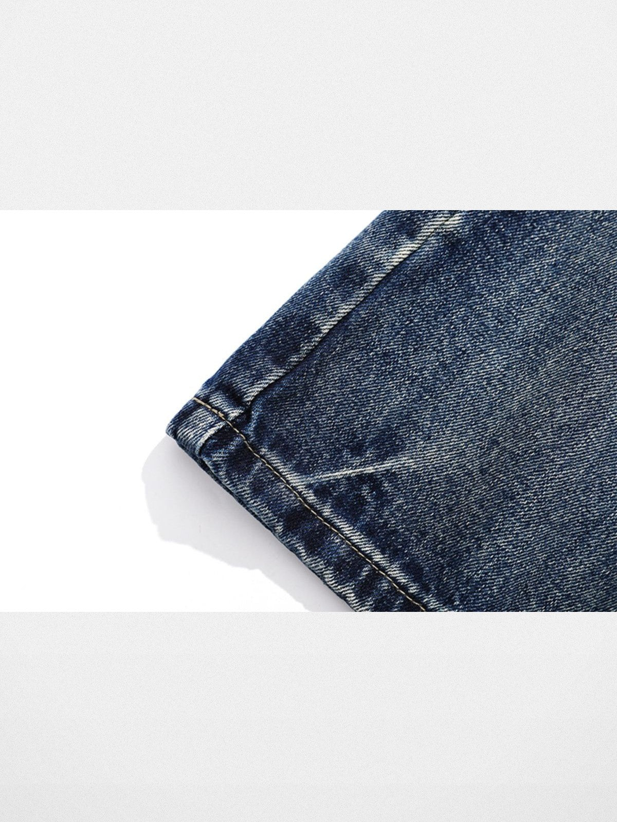 BIGGOLD STUDIO Washed High Waist Wide Leg Jeans in Blue - Detail #color_blue