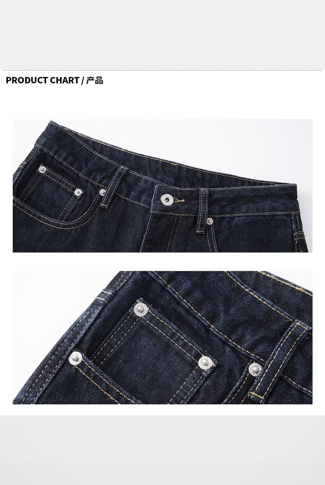 ARISEISM Low Rise Wide Leg Floor Length Jeans in Denim - Detail