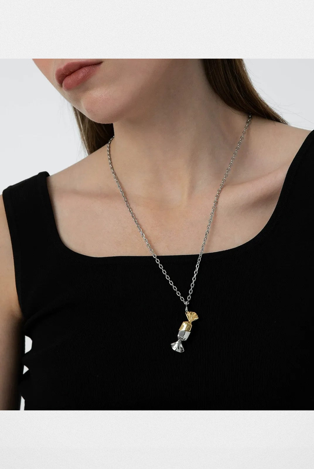 BLACKHEAD Magnetic Candy Pendant Necklace in Gold - On Model