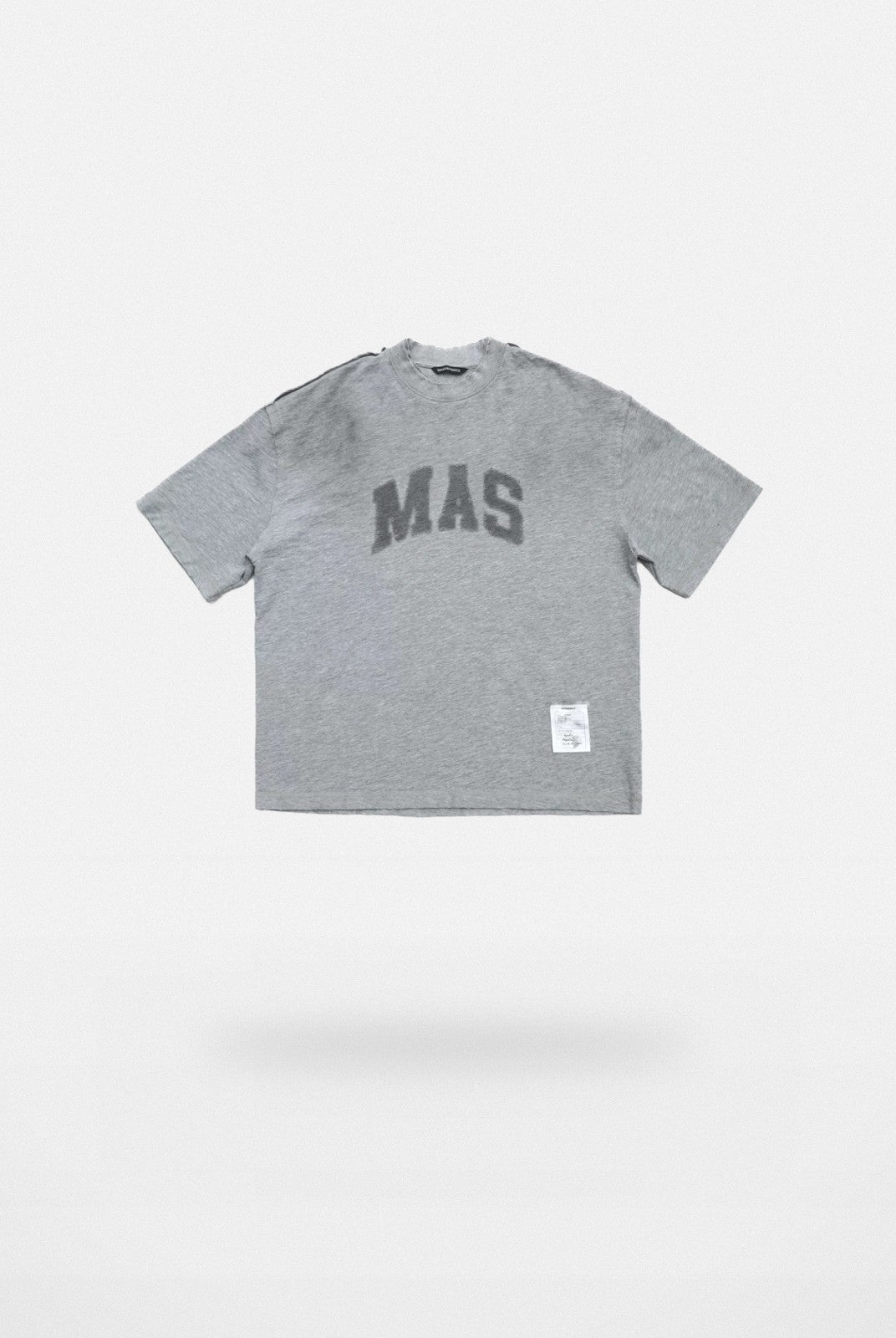 MASONPRINCE Distressed Graphic Cotton T Shirt in Gray
