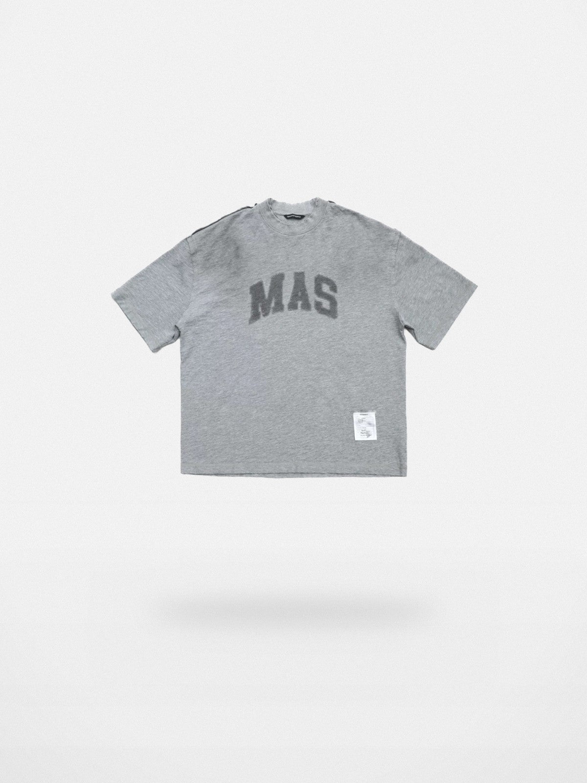 MASONPRINCE Distressed Graphic Cotton T Shirt in Gray