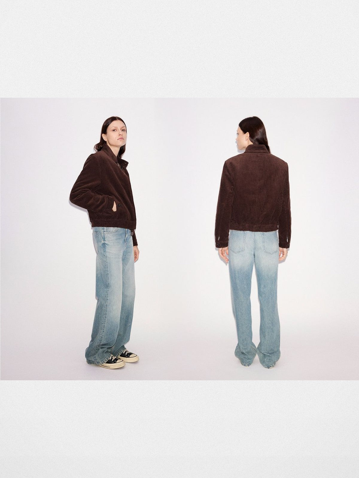 Alright Then Reversible Corduroy Plaid Harrington in Coffee - On Model