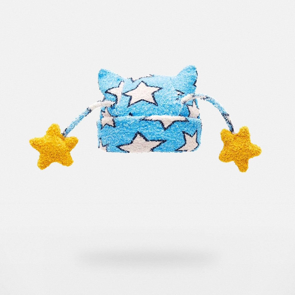 CFIERCE Star Antennae Fuzzy Beanie in Sky Blue