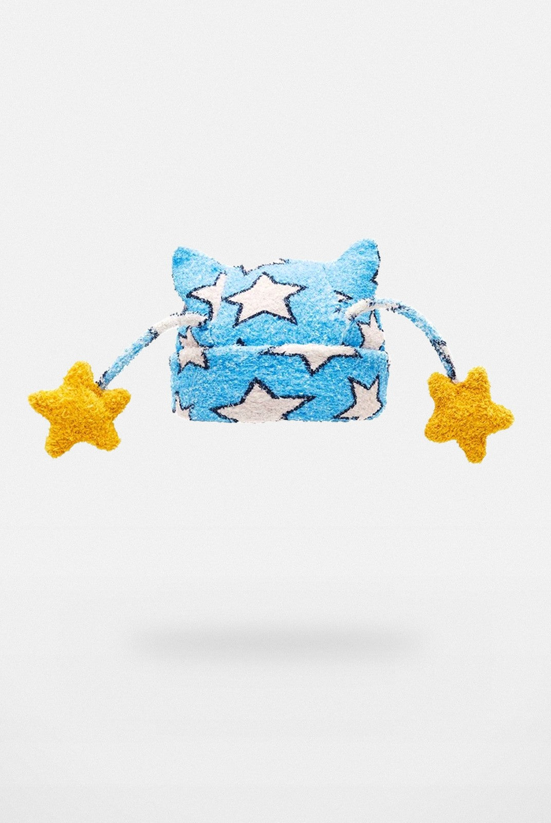 CFIERCE Star Antennae Fuzzy Beanie in Sky Blue