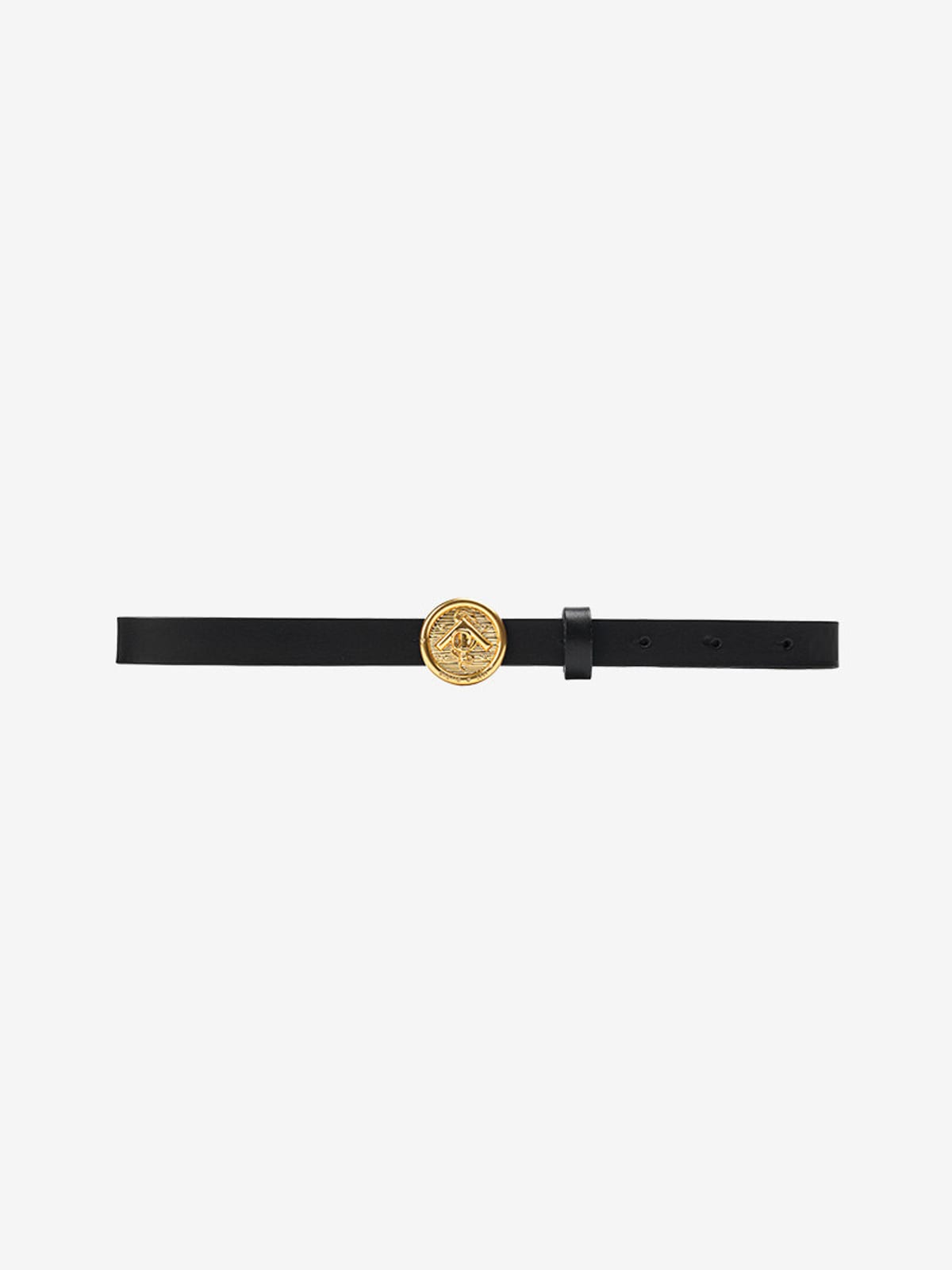 GROTTO Arrow Buckle Leather Thin Belt in Yellow