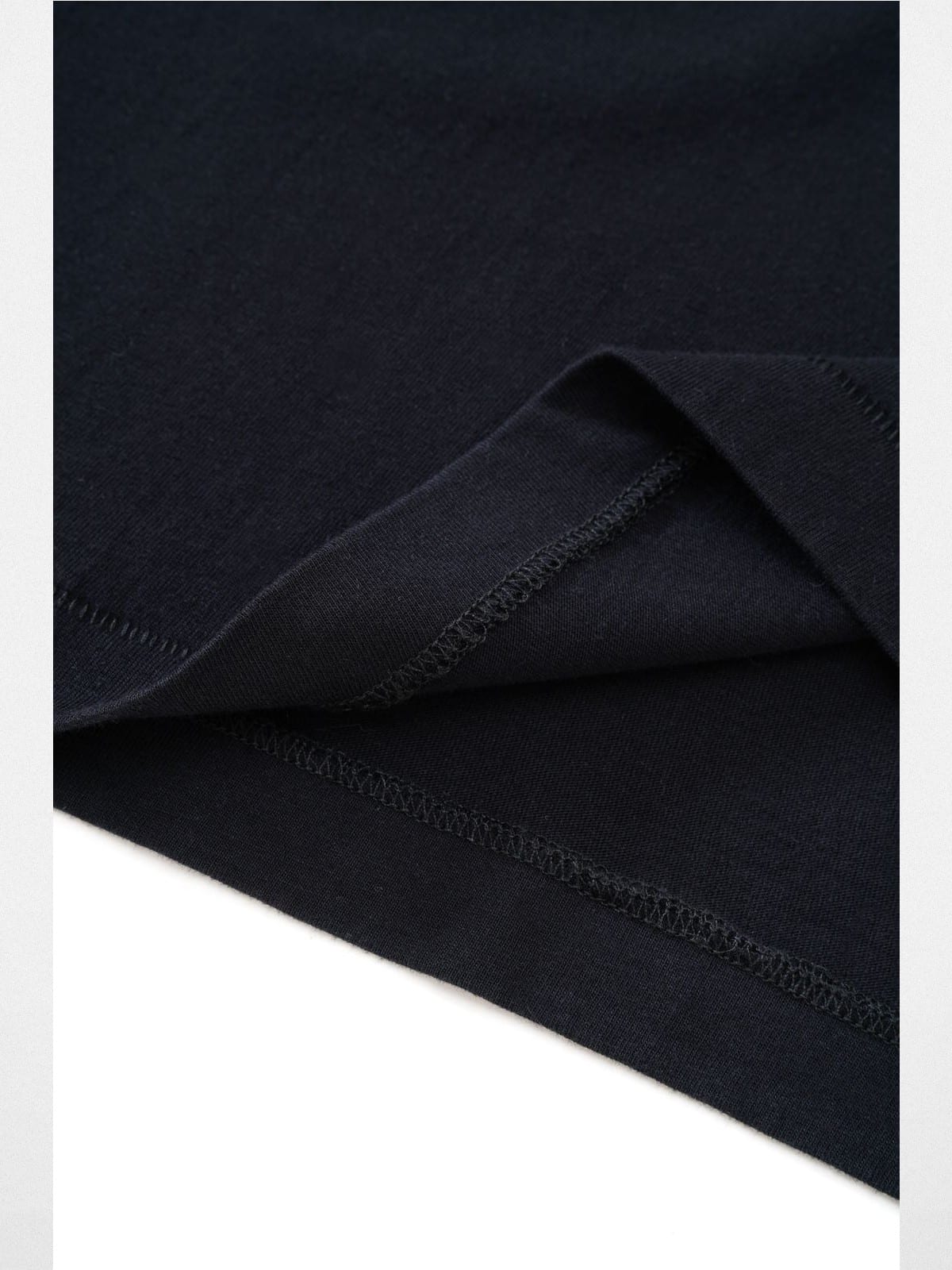 Retro21 Tubular Knit Brushed Cotton T Shirt in Black - Detail