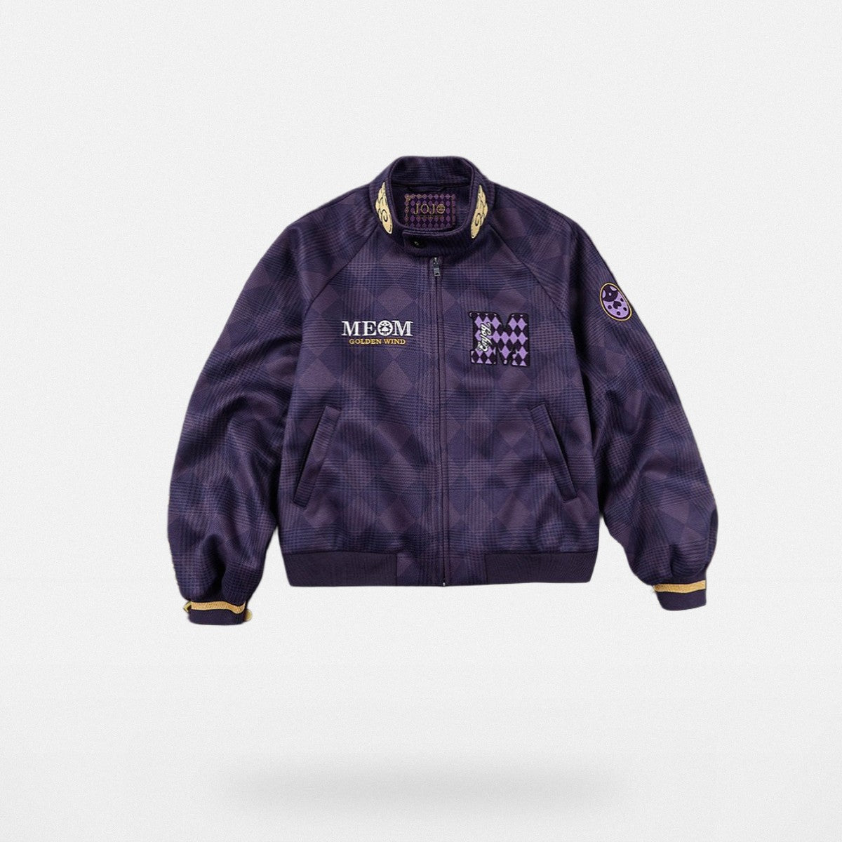 MEDM Giorno Giovanna Plaid Track Jacket in Purple