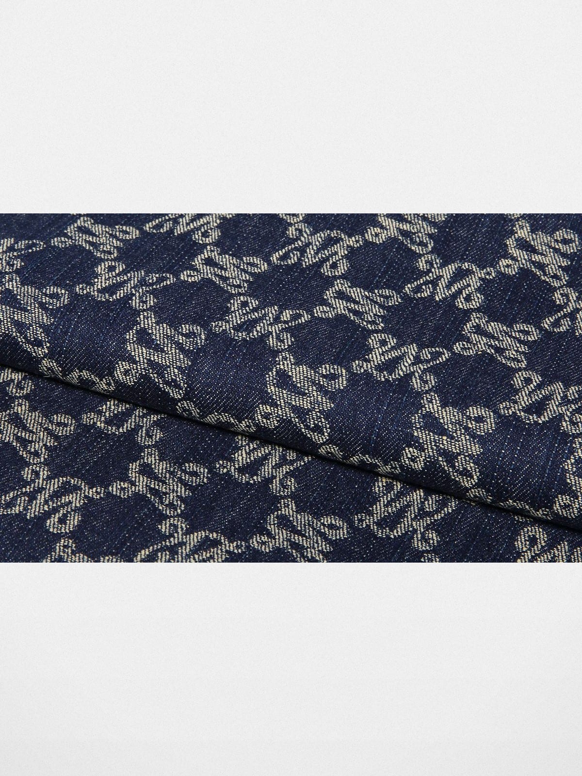 WANLIMA Monogram Denim Dumpling Bag in Denim - Detail