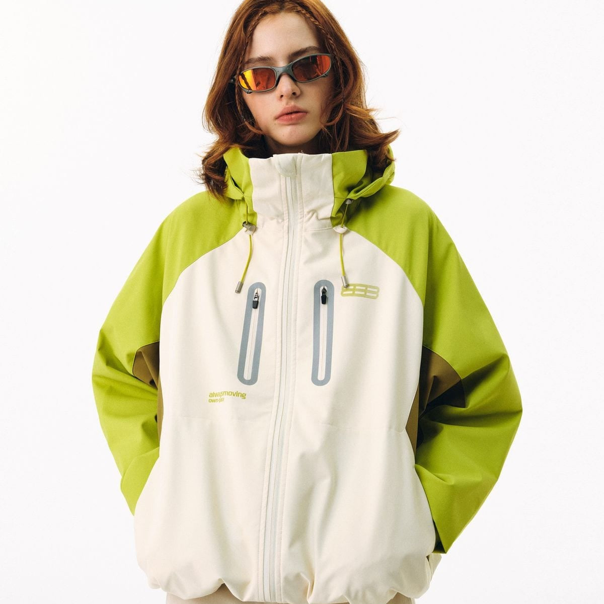 FPA 3 in 1 Hardshell Jacket Down Liner in White - On Female Model