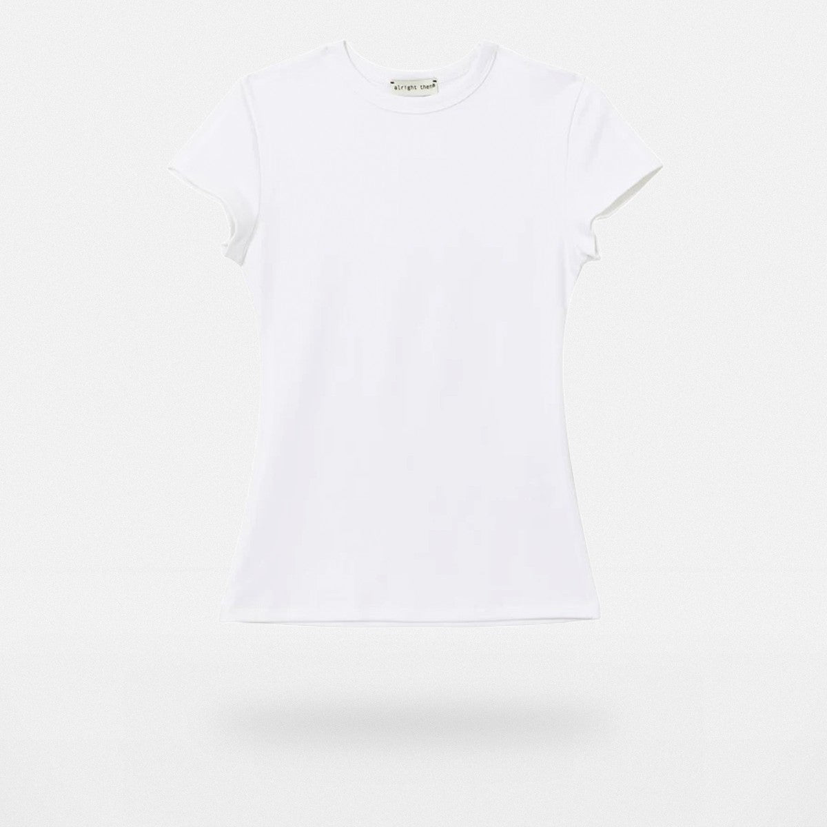 Alright Then Fitted Cap Sleeve T Shirt in White