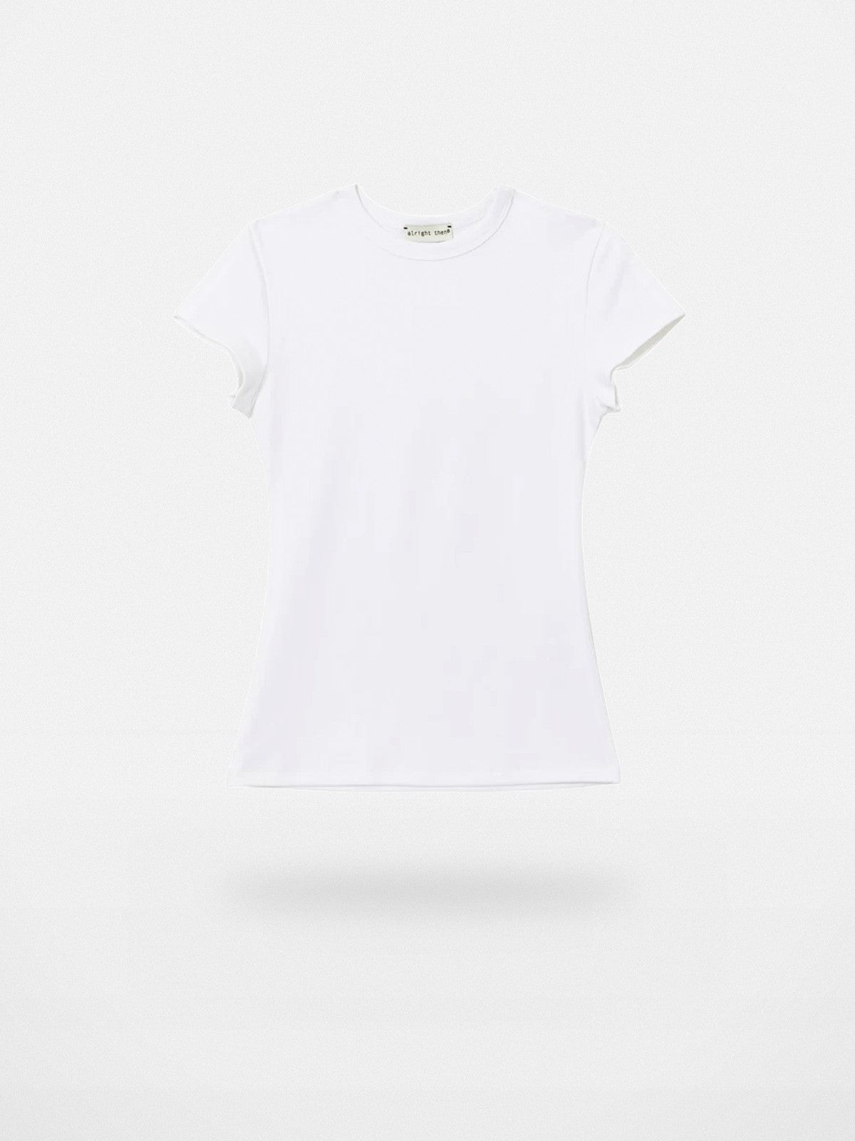 Alright Then Fitted Cap Sleeve T Shirt in White