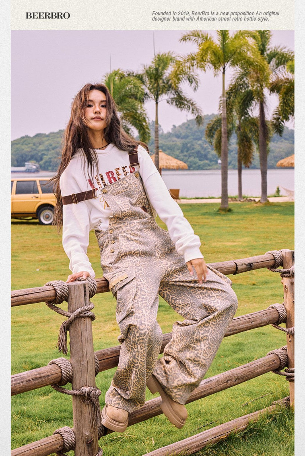 BeerBro Heavyweight Graphic Print Hoodie in White