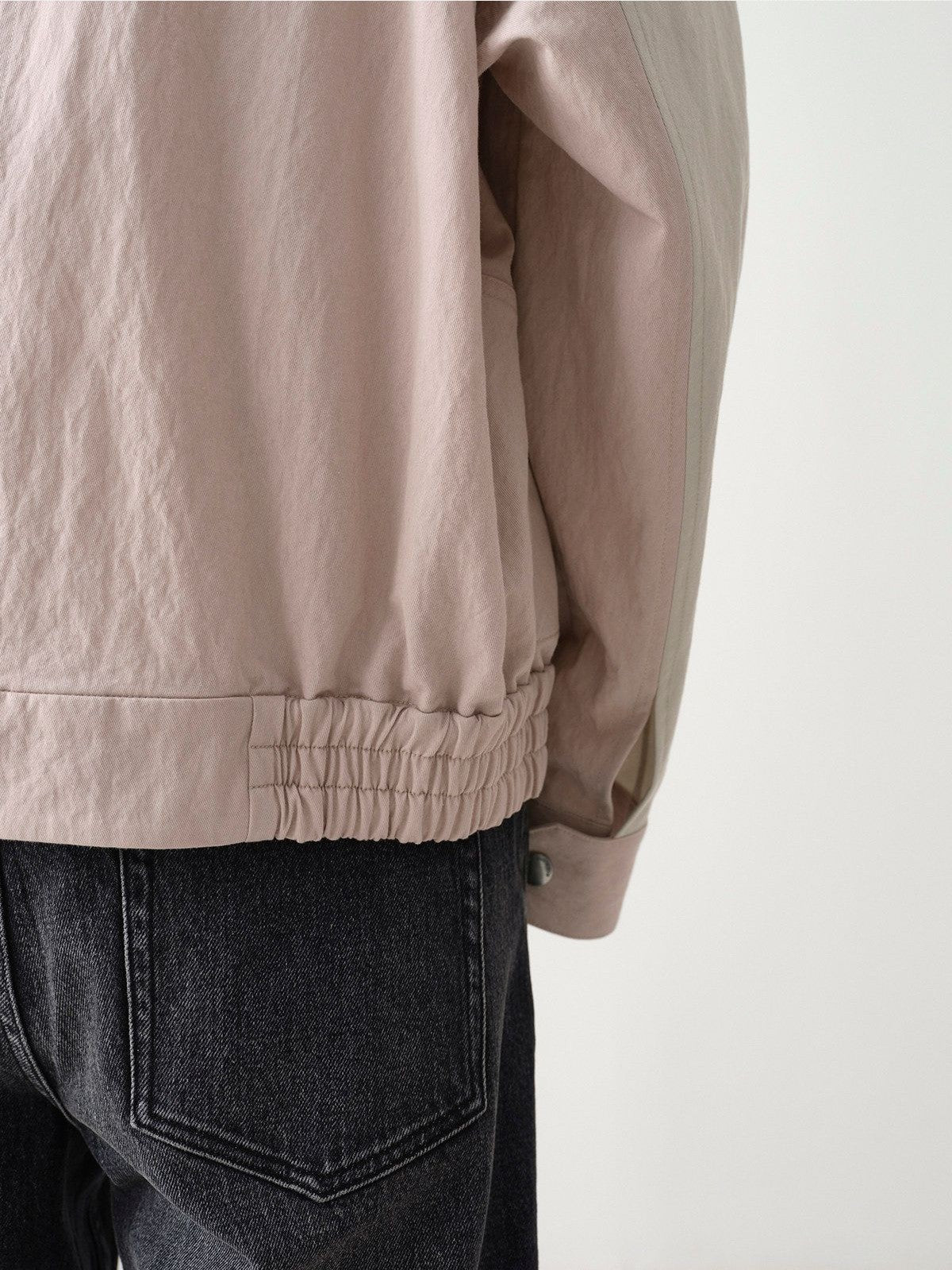 RandomPiece Color Block Cotton Blend Jacket in Pink - Detail