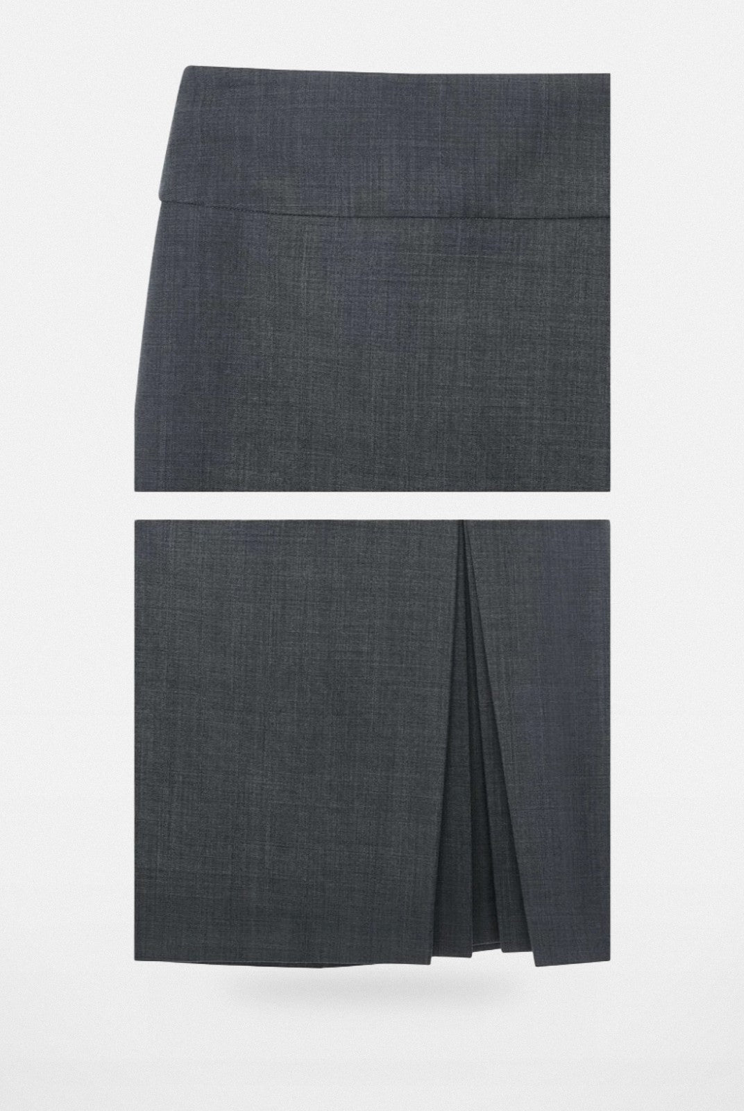 SHUSHUTONG Side Pleated Wool Blend Mini Skirt in Gray