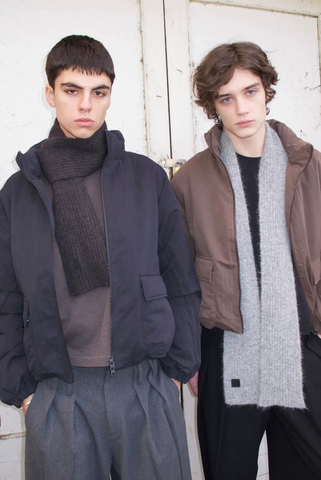 VLABMADE Brushed Alpaca Blend Narrow Scarf in Black - Lifestyle