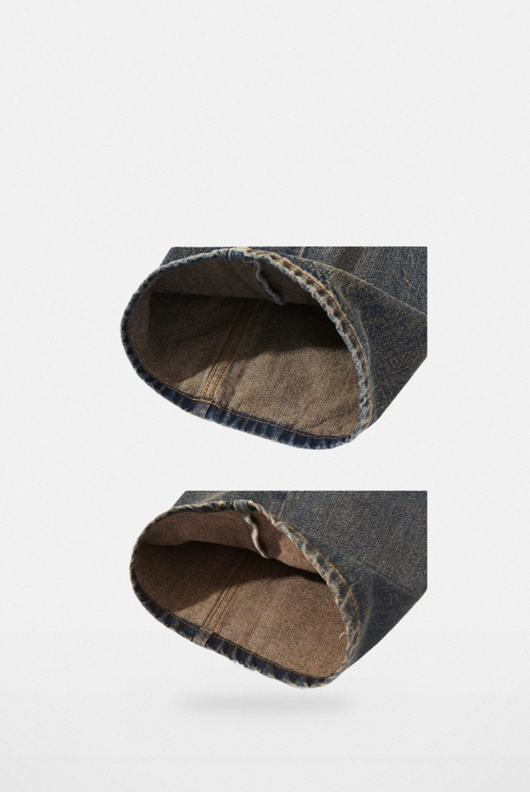 BLINDNOPLAN Mud Dyed Distressed Straight Leg Jeans in Blue - Detail