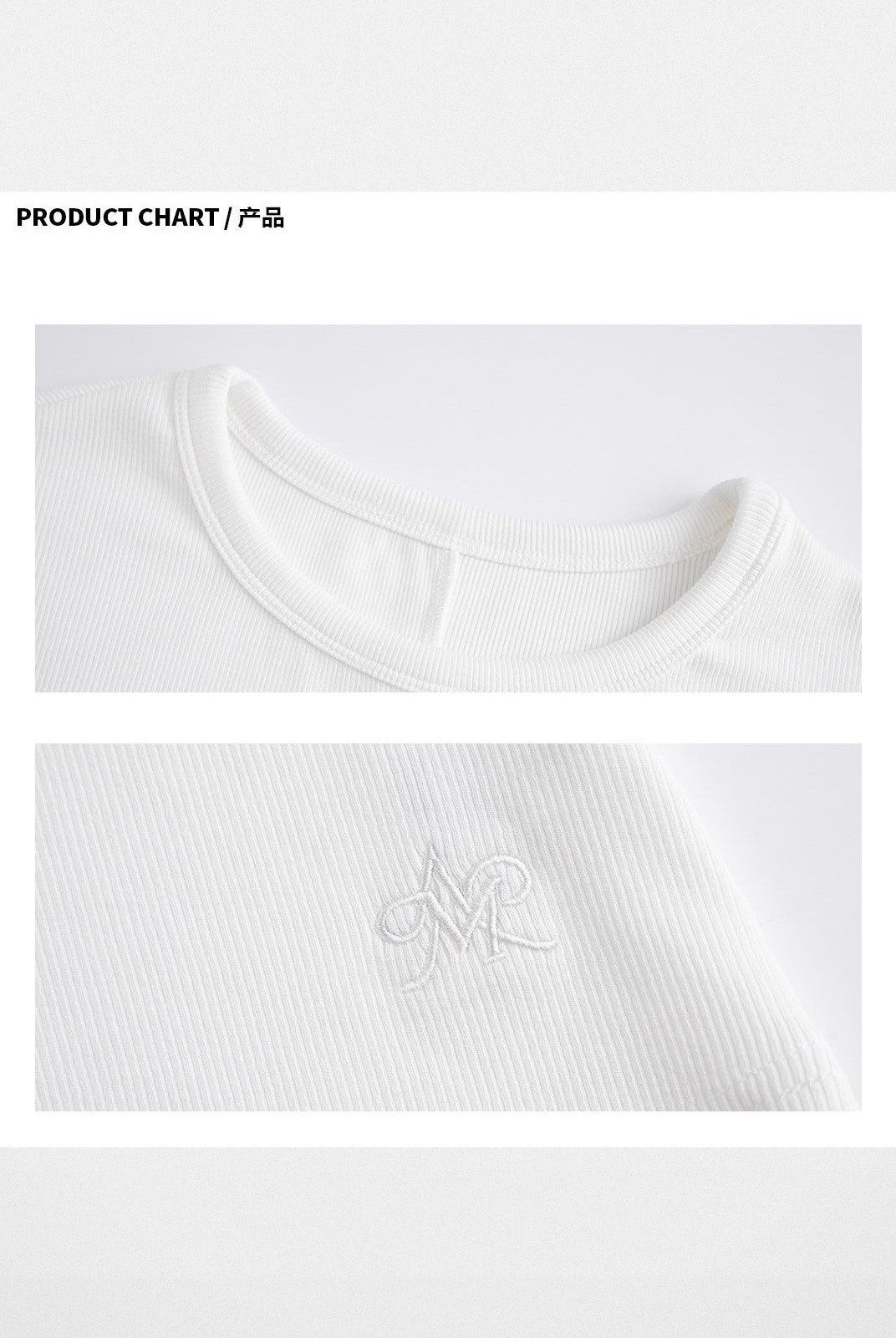 ARISEISM Slim Fit Cotton Blend Crew Neck Tee in White - Detail