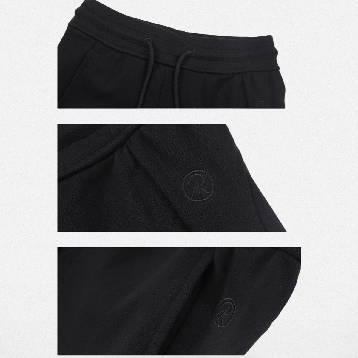 Ariseism Low Rise Micro Flare Sweatpants in Black - Detail