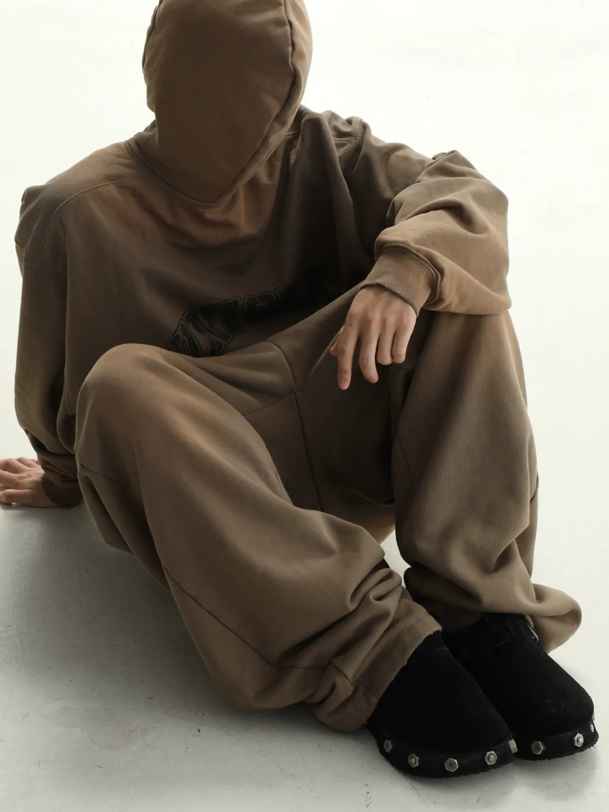 MASONPRINCE Matte Suede Platform Clogs in Black #color_black