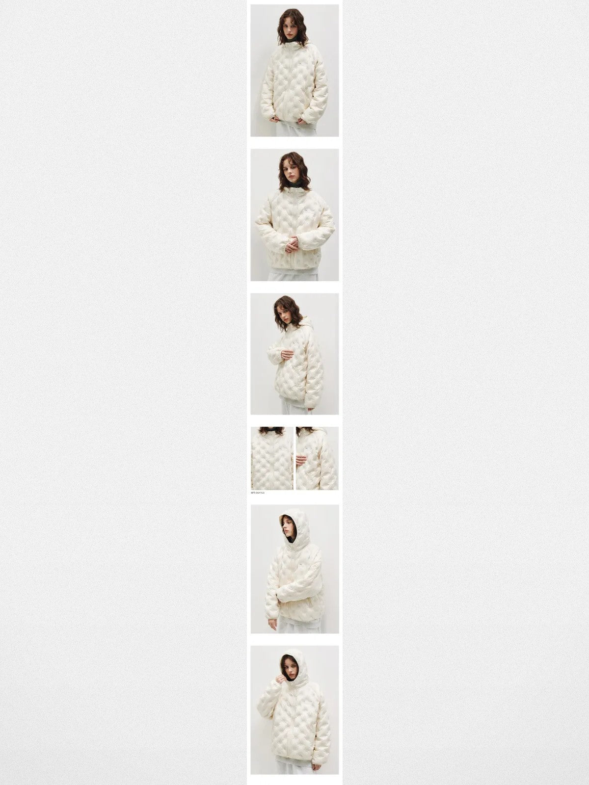 FPA Embossed Hooded Down Puffer in White