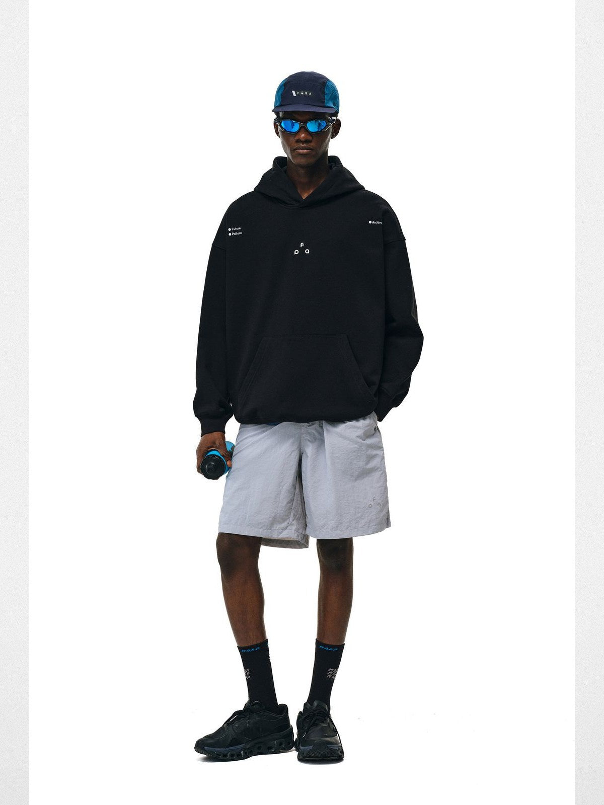 FPA Cotton Blend Logo Hoodie in Black - On Model