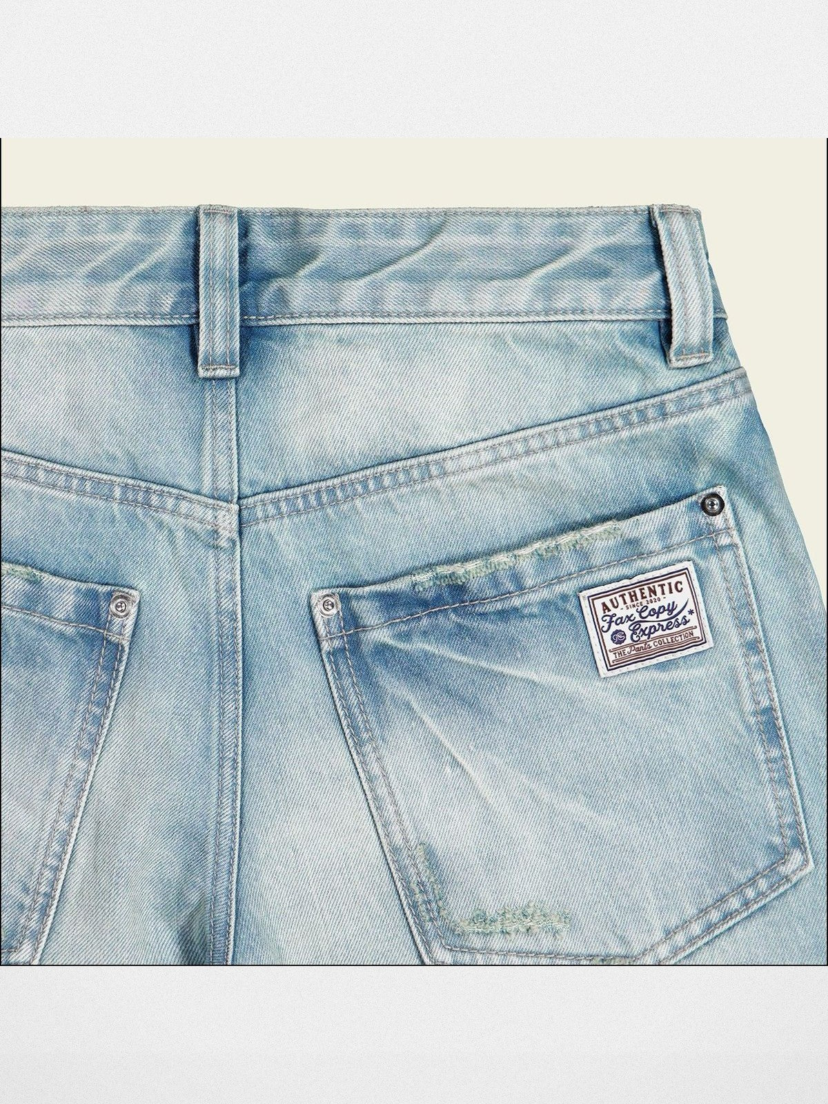FaxCopyExpress Washed Cotton Gardener Jeans in Blue - Detail