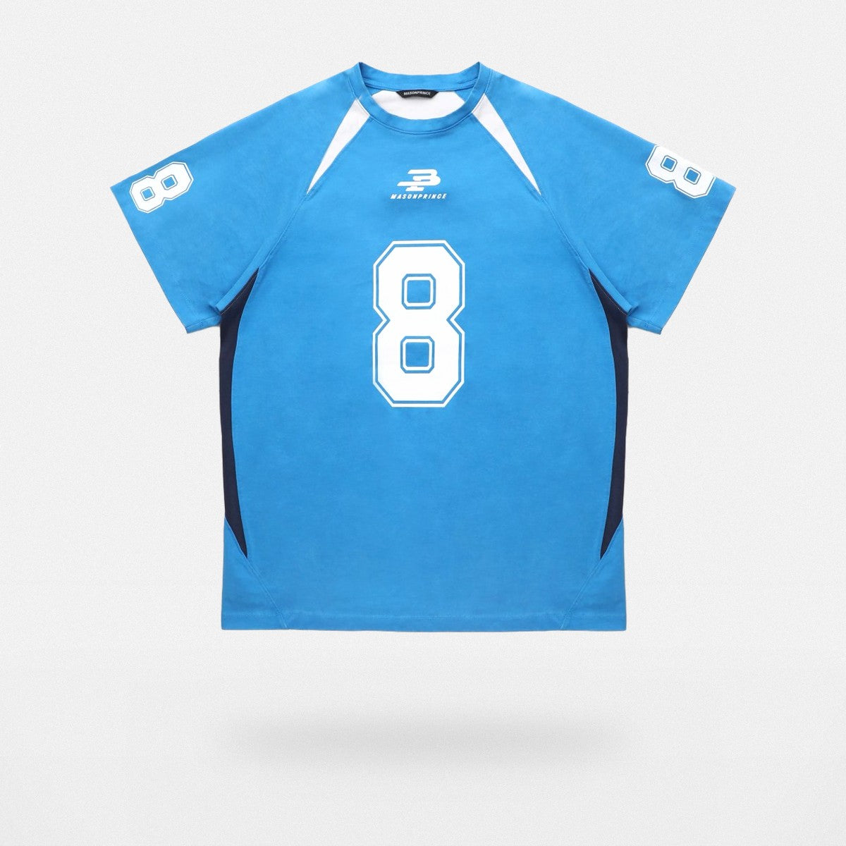MASONPRINCE Combed Cotton No 8 Jersey Tee in Blue