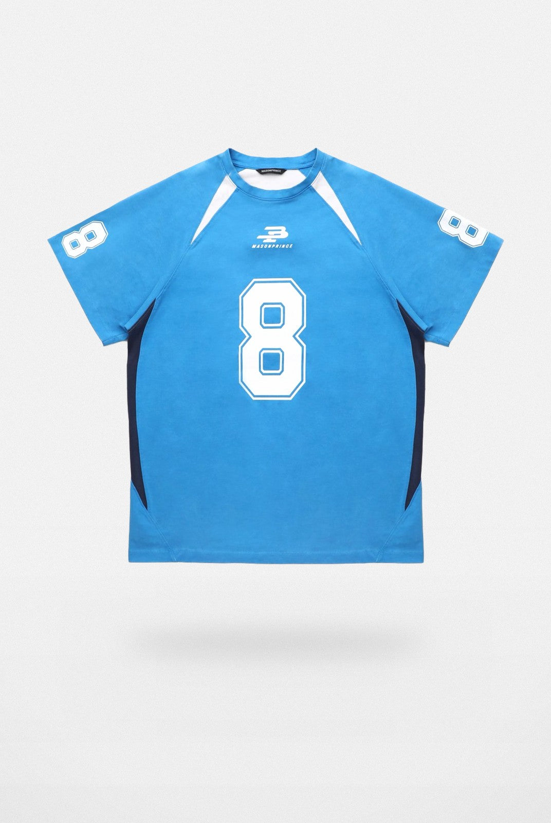 MASONPRINCE Combed Cotton No 8 Jersey Tee in Blue