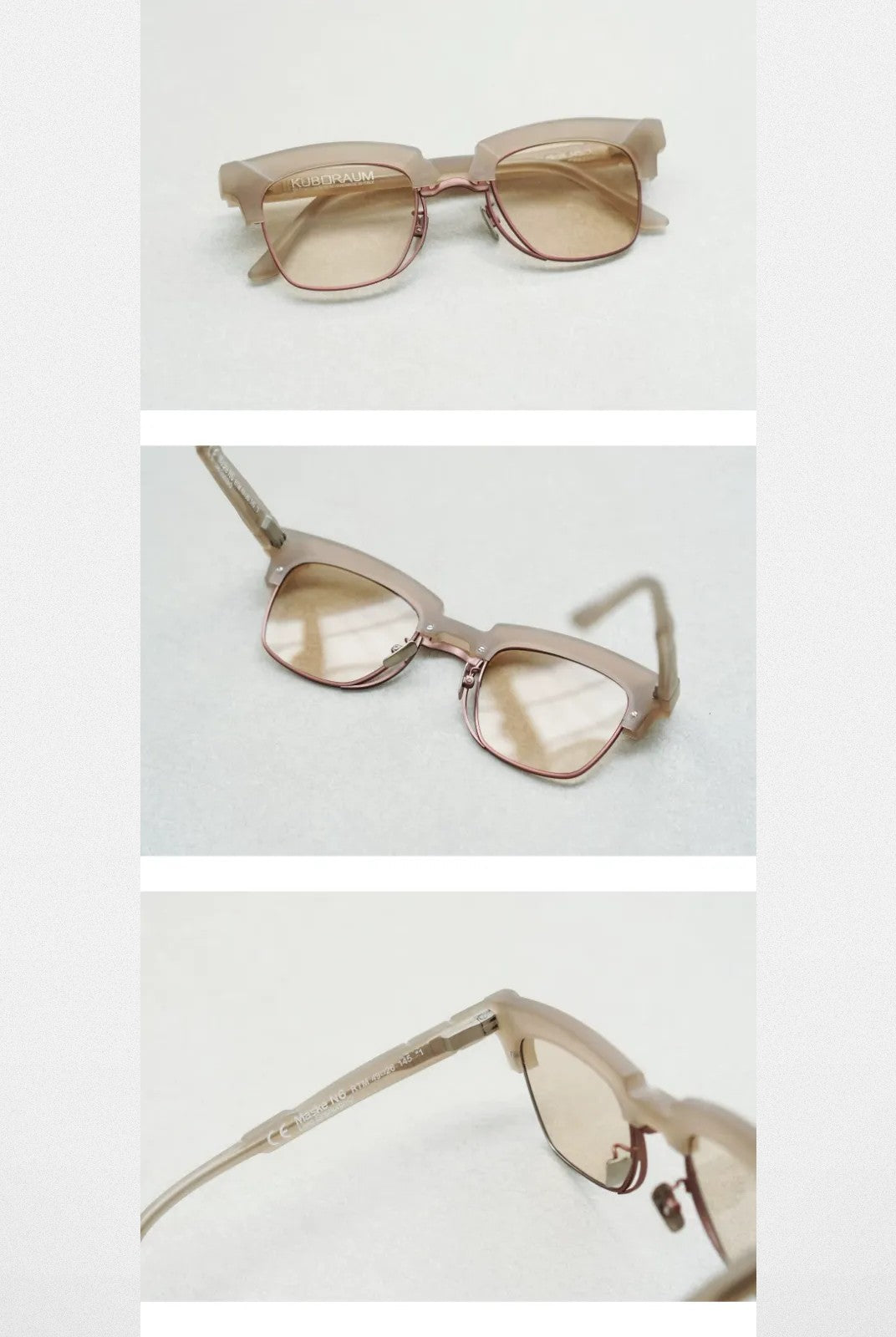FUTURE UPDATE N6 Semi Rimless Browline Sunglasses in Beige