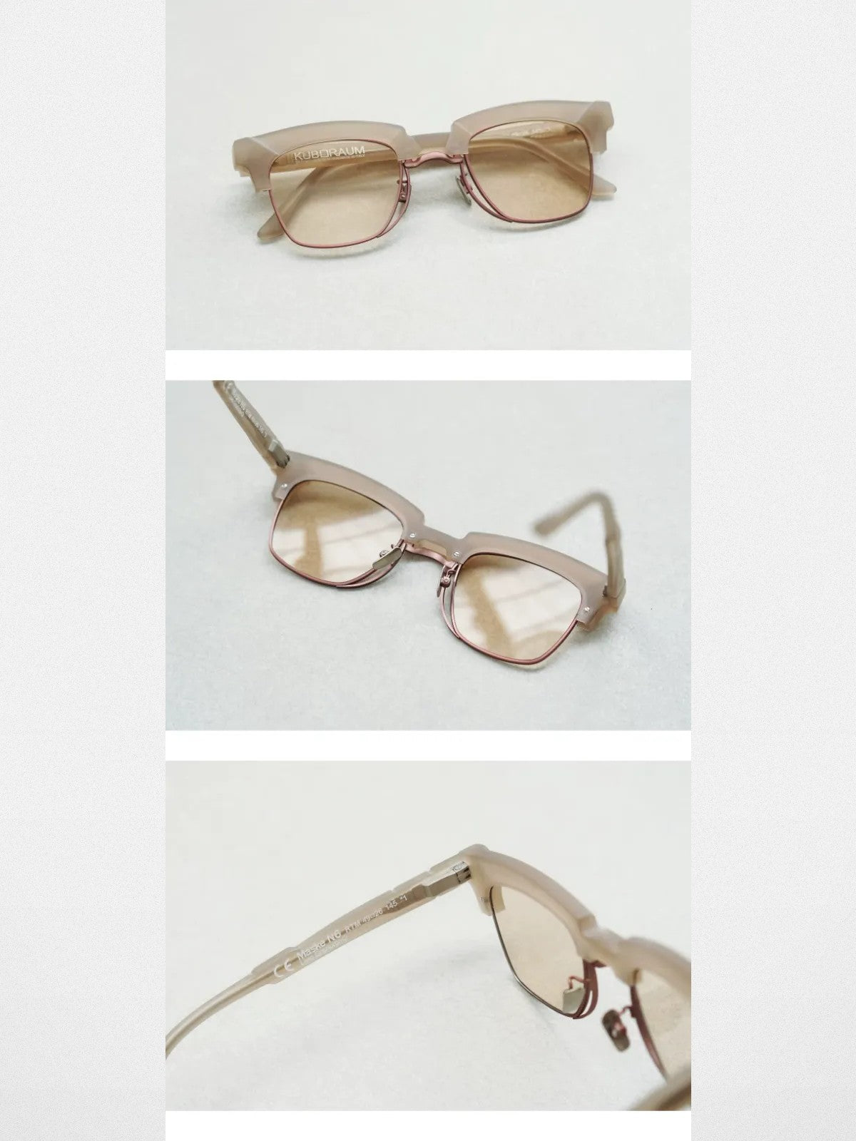 FUTURE UPDATE N6 Semi Rimless Browline Sunglasses in Beige