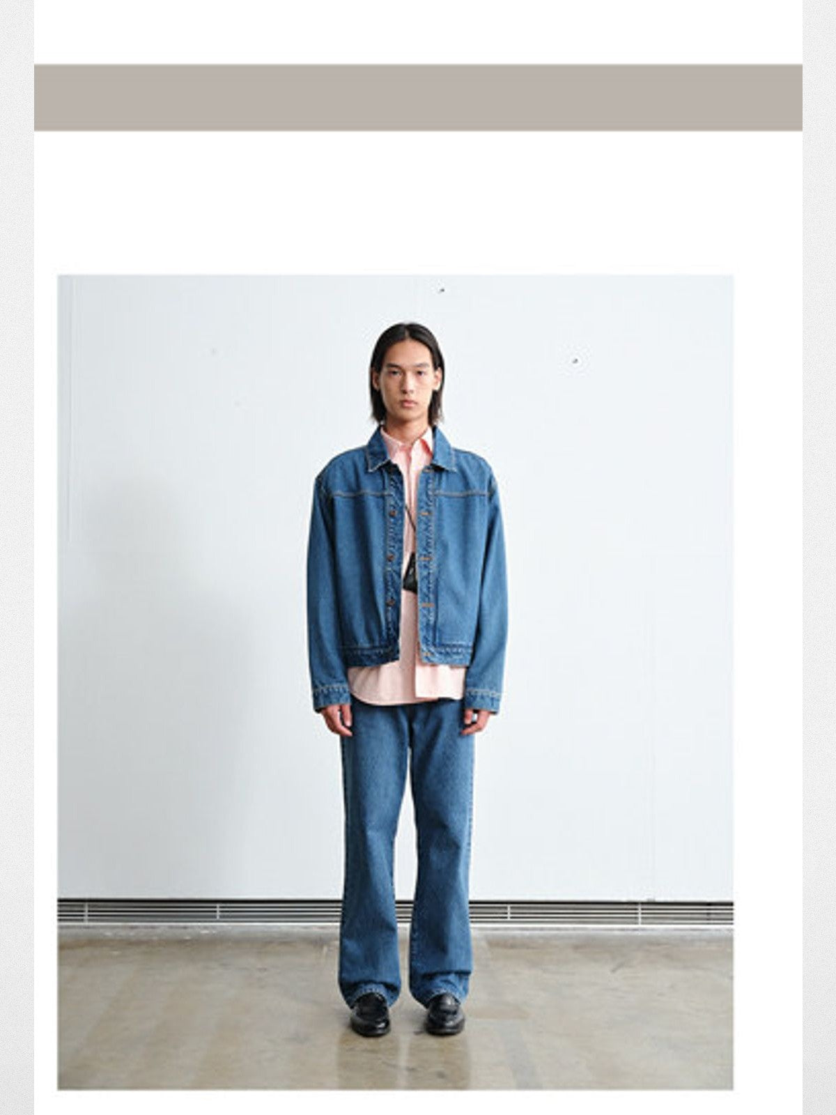 ROYA Cone Mills Indigo Denim Jacket in Blue - On Model