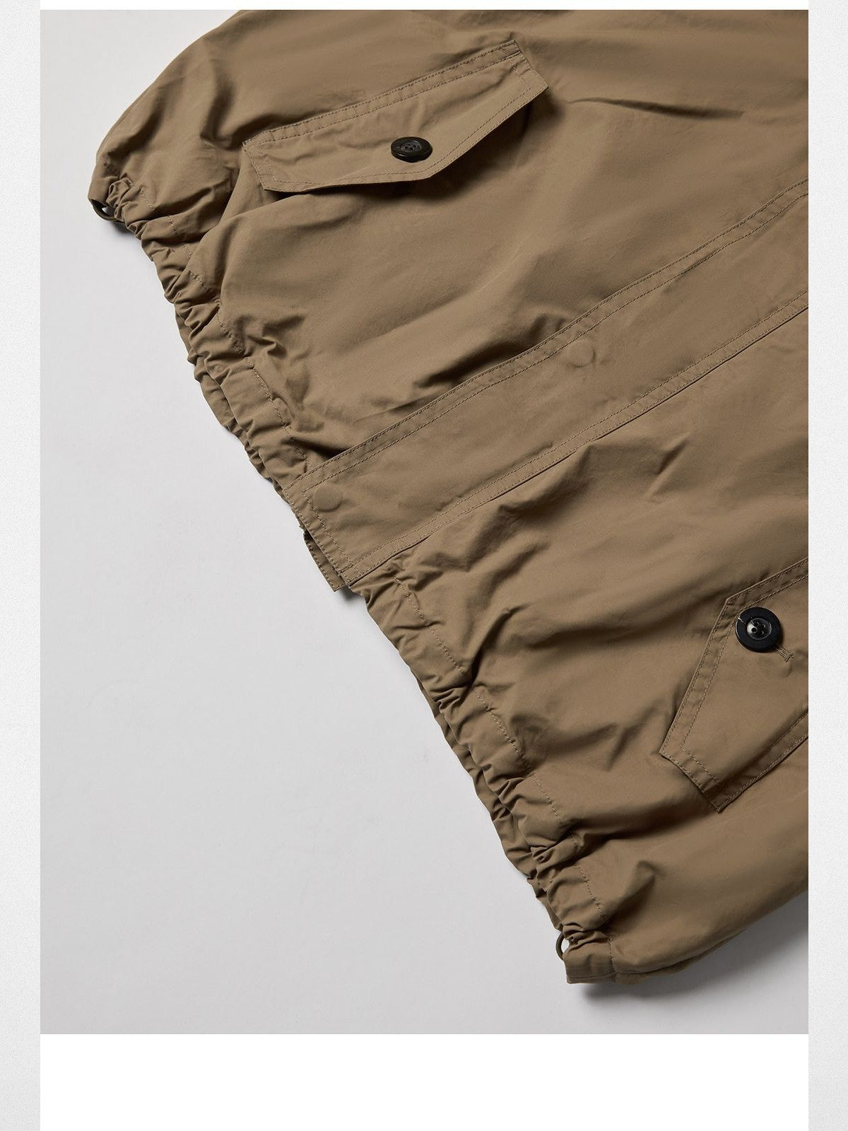 RandomPiece Boxy Cotton Blend Jacket in Olive - Detail