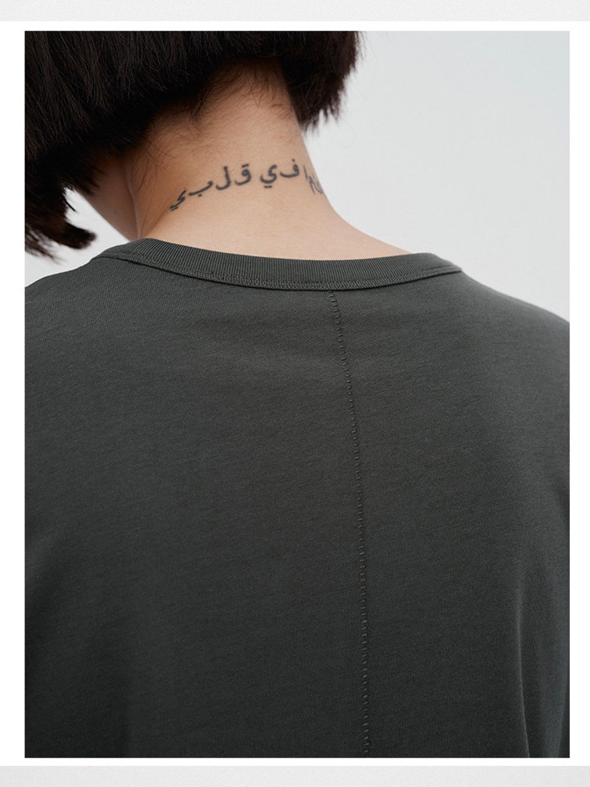 RandomPiece Dog Graphic Print T Shirt in Olive - Detail