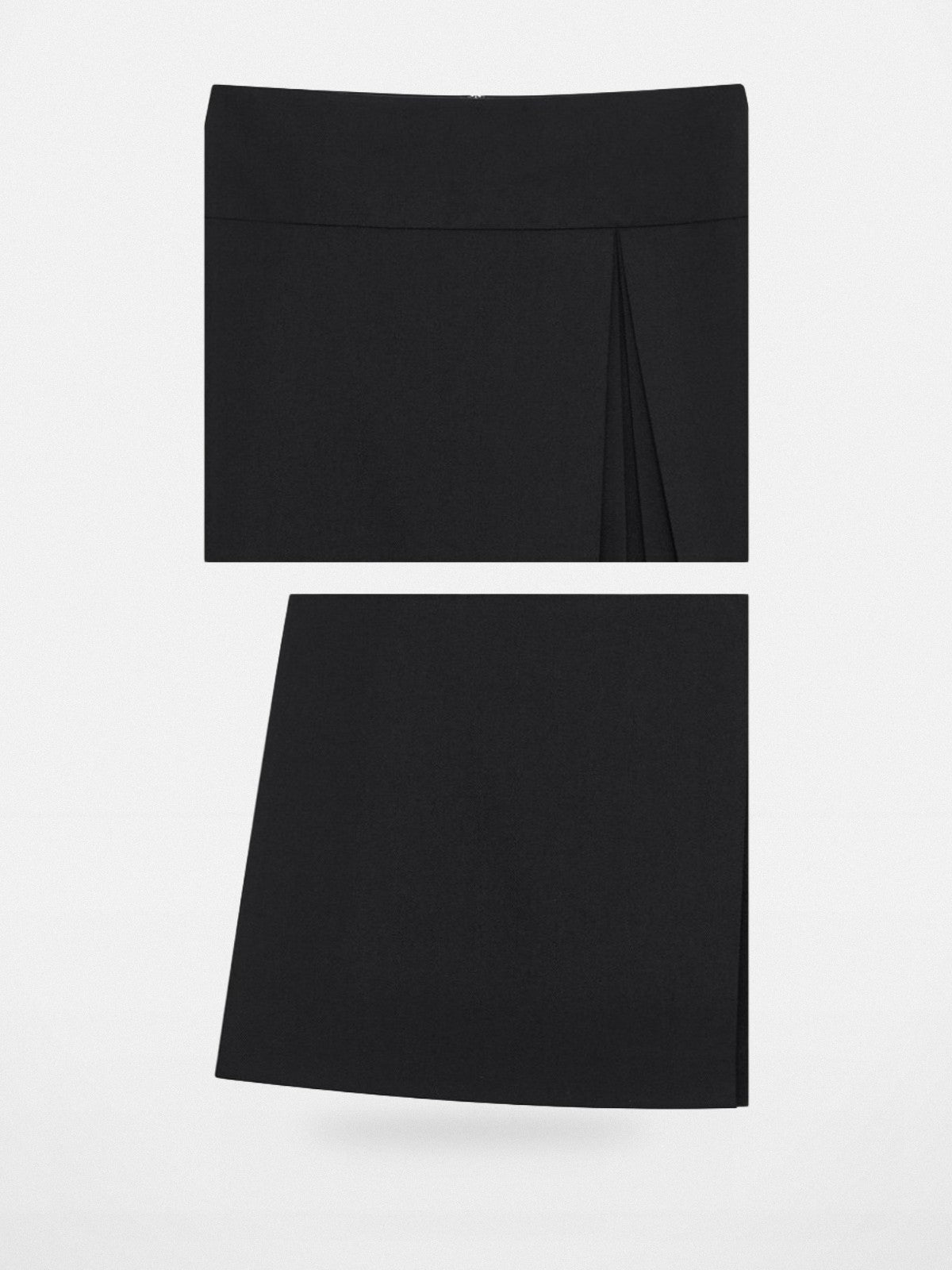 SHUSHUTONG Lamb Wool Side Slit Mini Skirt in Black - Detail