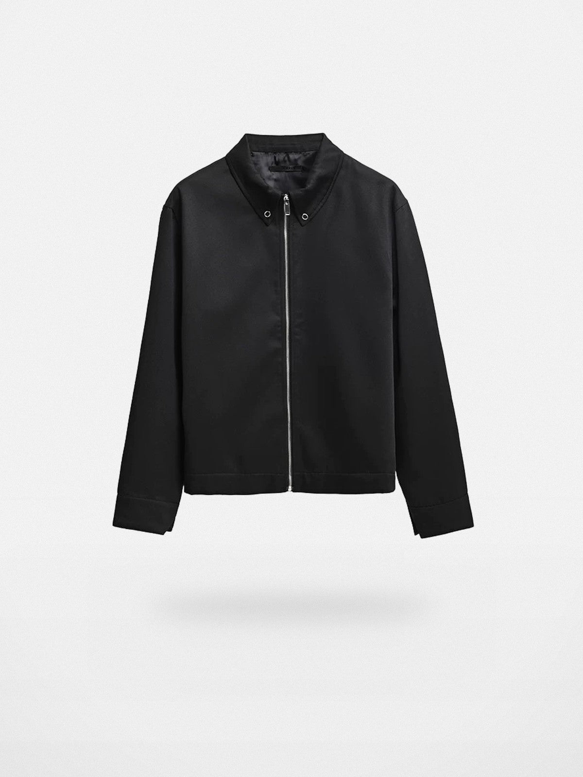 Roolrren Homme Heavyweight Cotton Raccagni Zip Jacket in Black