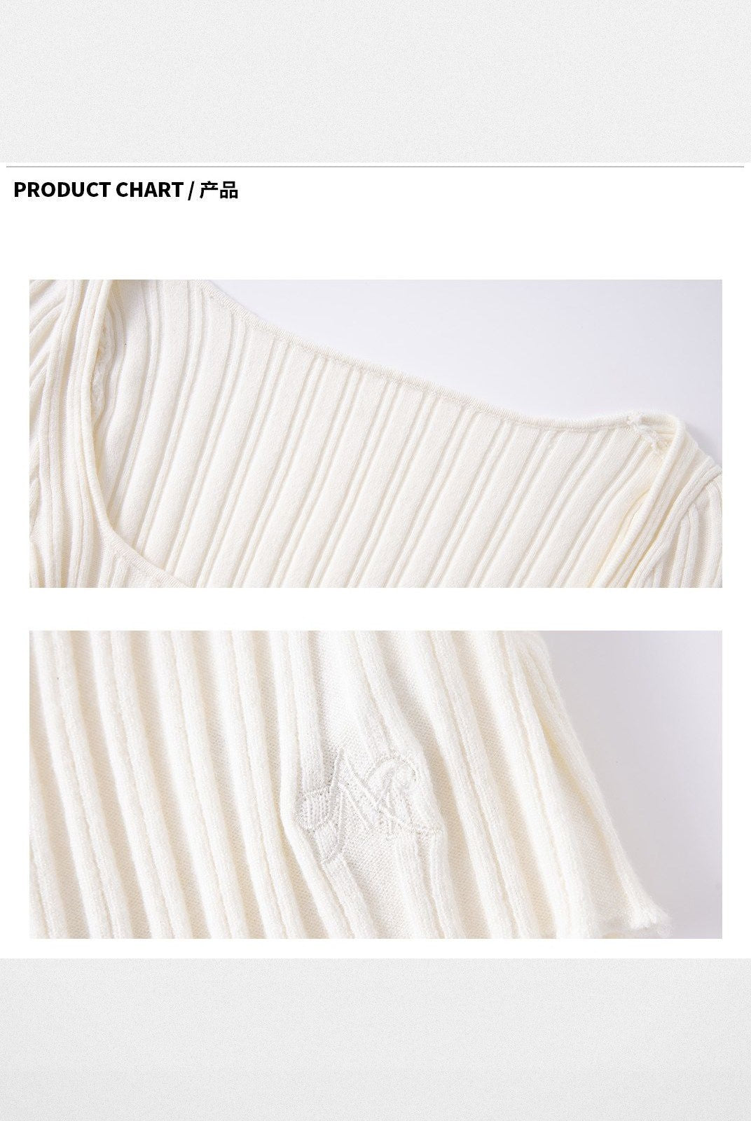 ARISEISM Wide Ribbed Square Neck Top in White