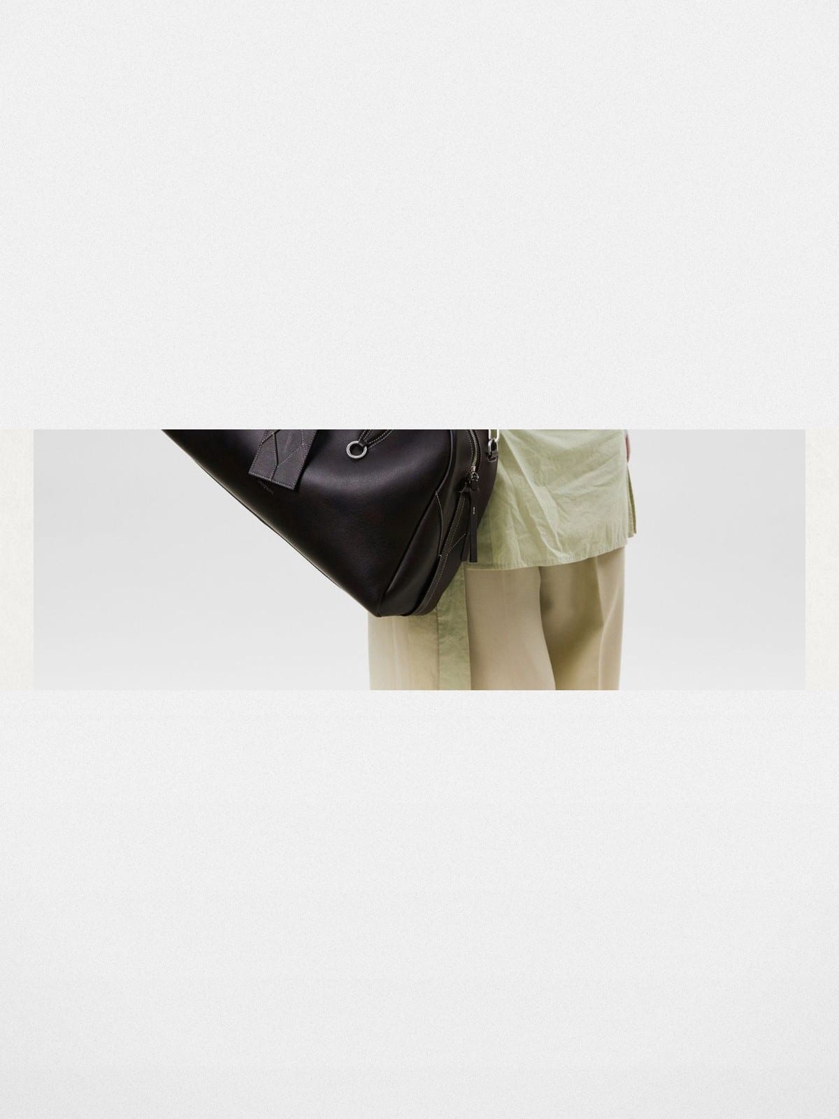 Songmont Leather Bowling Bag in Black - On Model