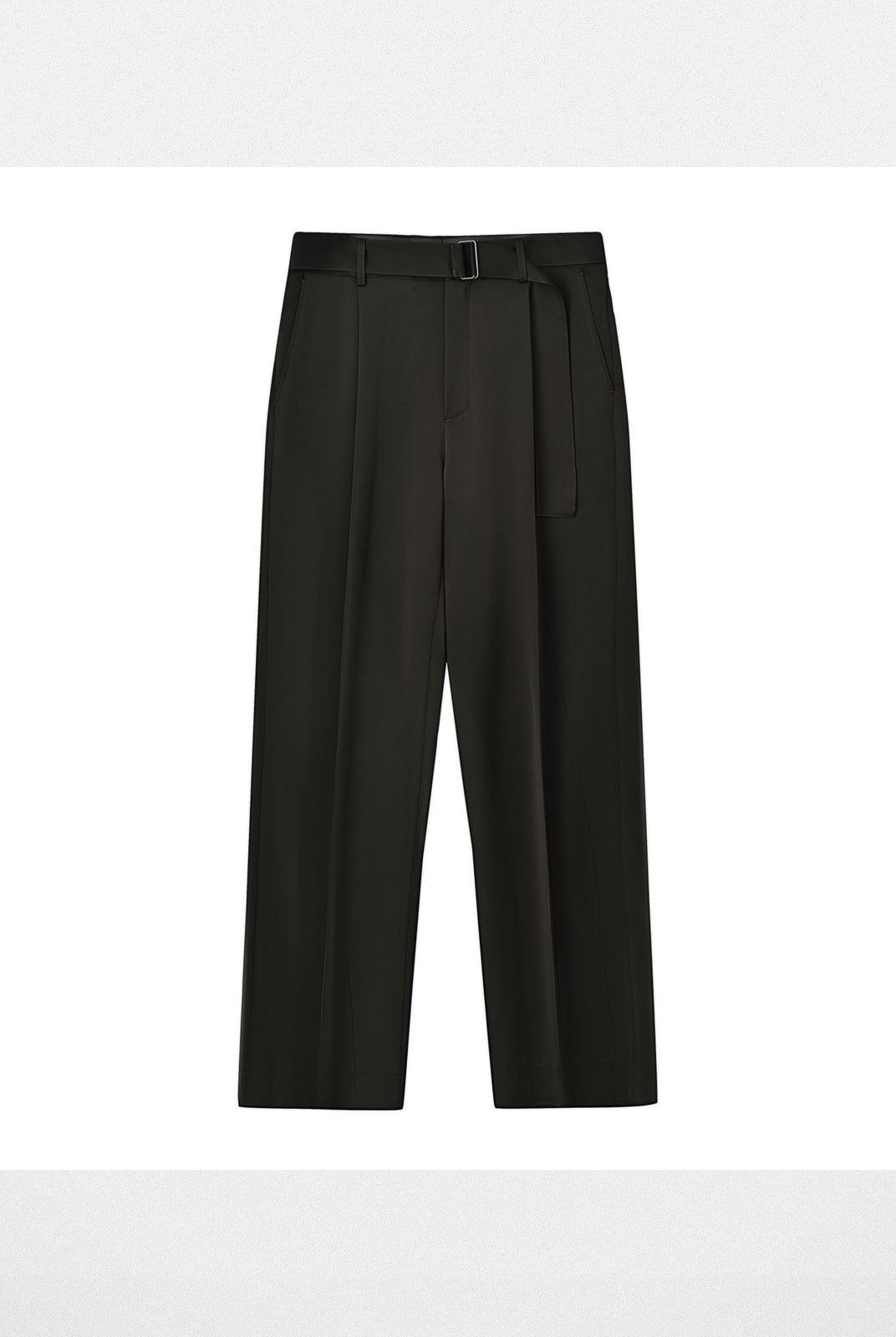 Roolrren Homme Belted Triacetate Cropped Trousers in Black
