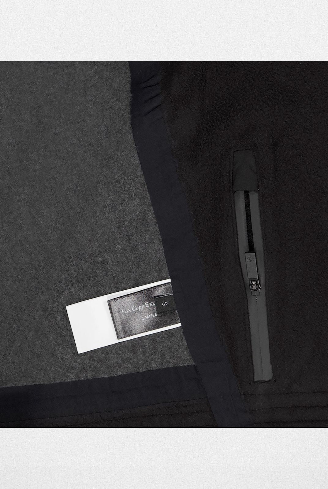 FaxCopyExpress Detachable Pad Cropped Fleece Jacket in Black - Detail