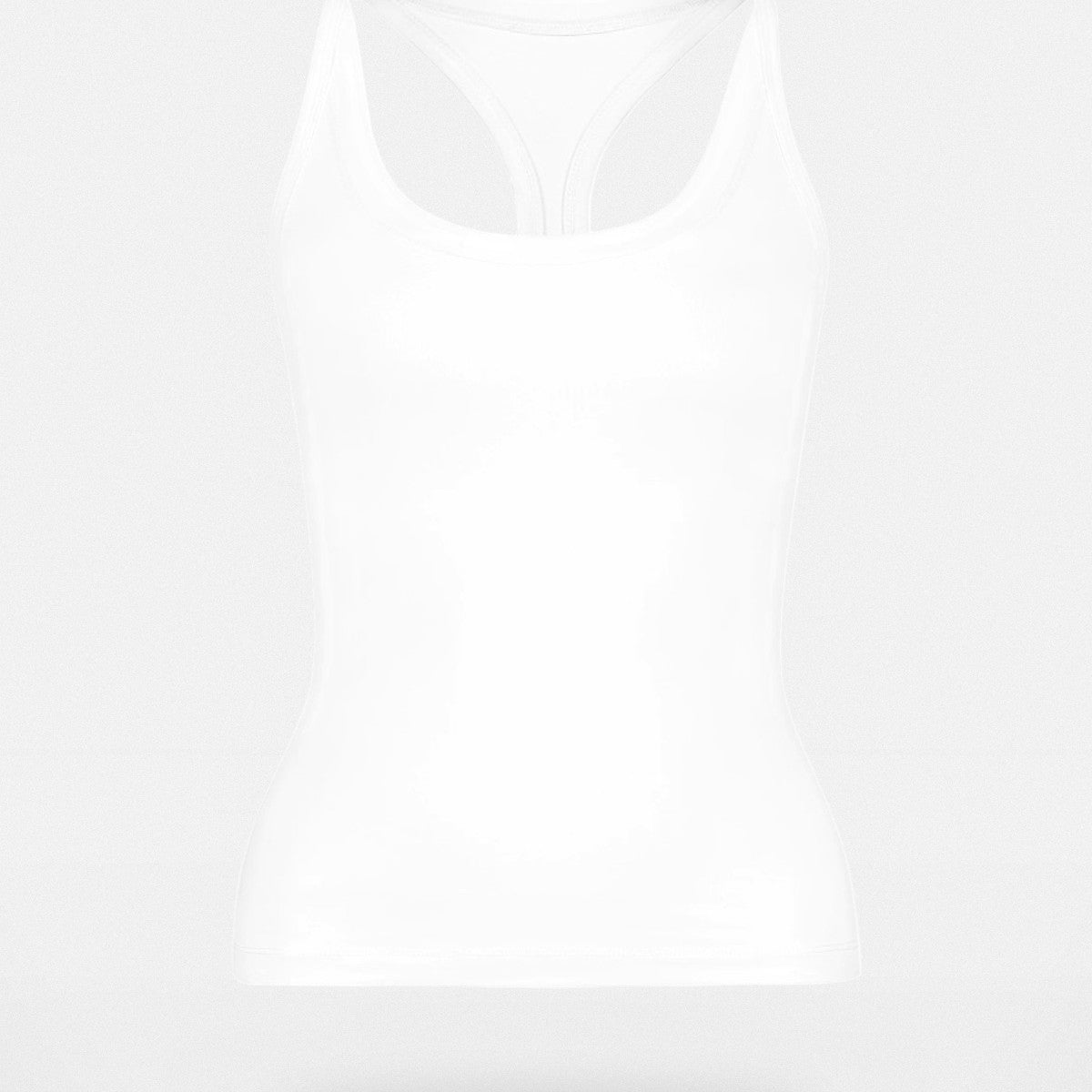 FaxCopyExpress Long U Cut Racer Tank in White