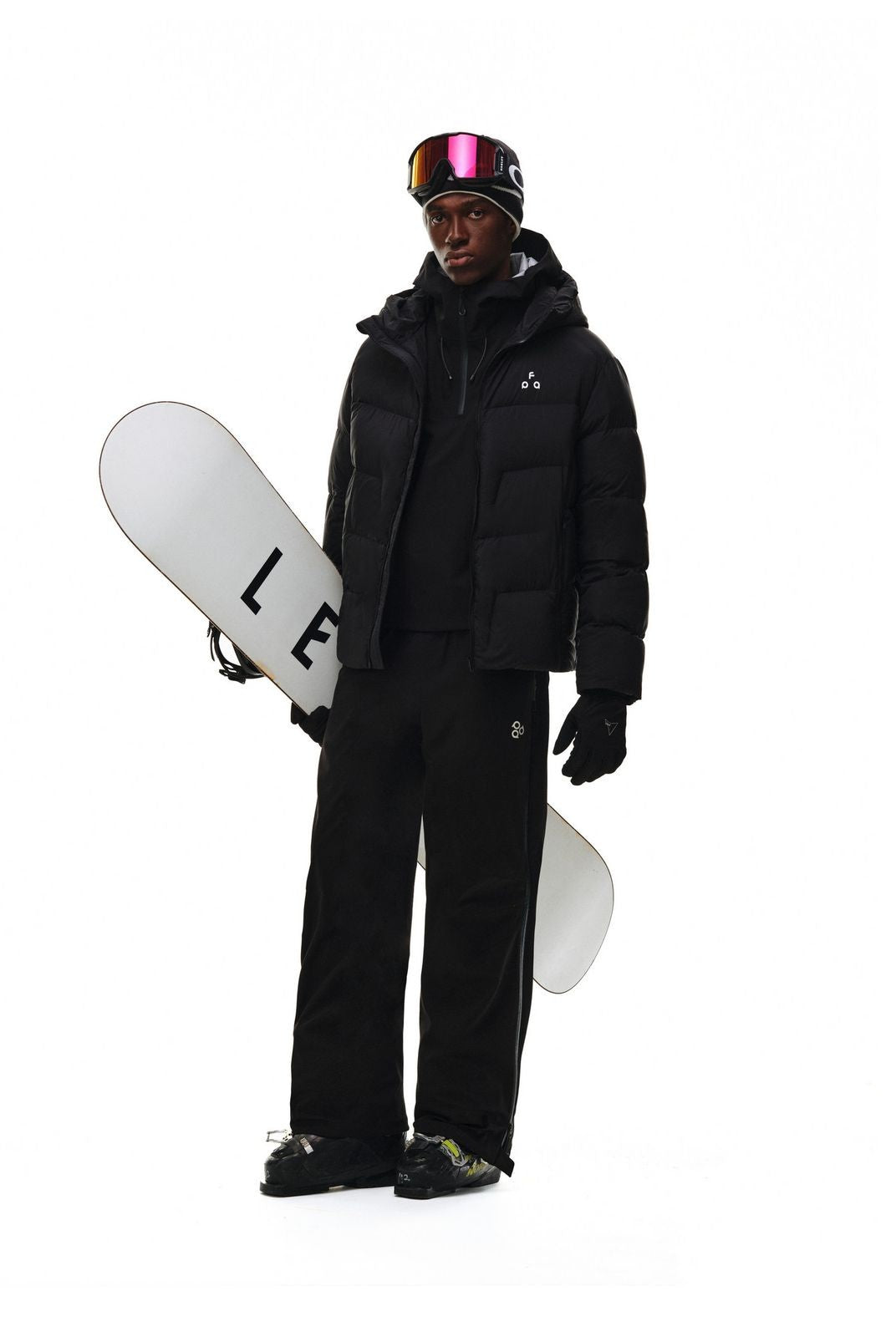 FPA Store Hooded Goose Down Puffer in Black - On Model