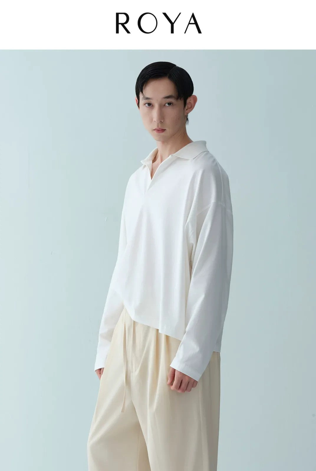 ROYA Long Staple Cotton Polo Shirt in White