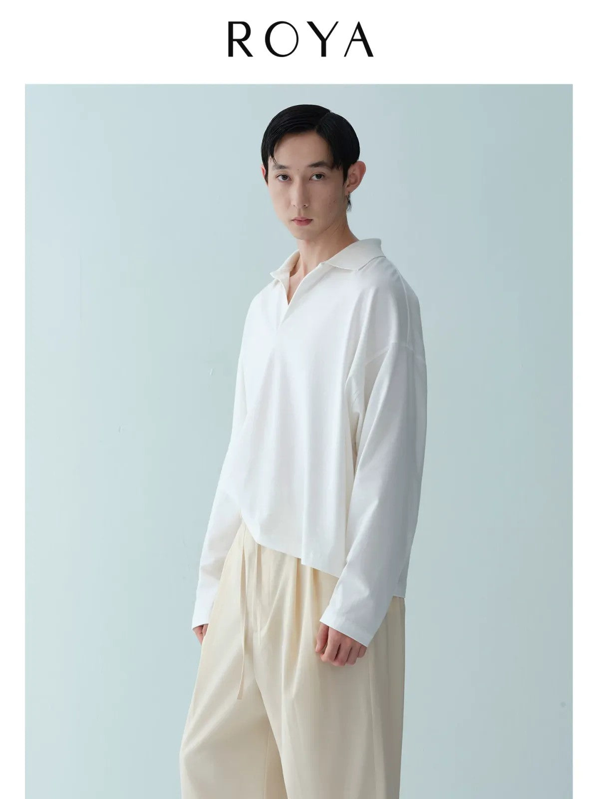 ROYA Long Staple Cotton Polo Shirt in White