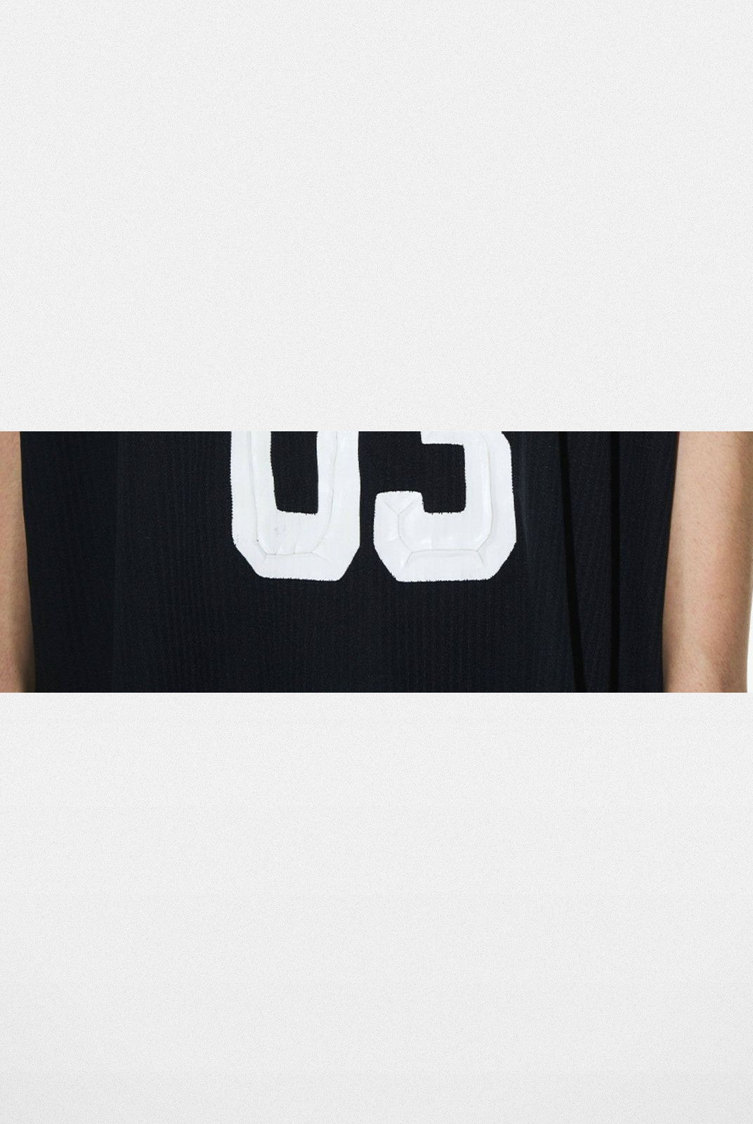 BLINDNOPLAN Striped Jersey V Neck T Shirt in Black - Detail