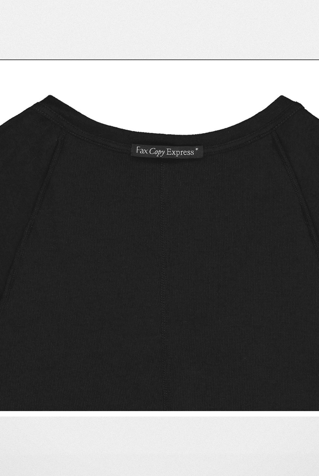 Fax copy express Modal Cashmere U Neck Top in Black - Detail